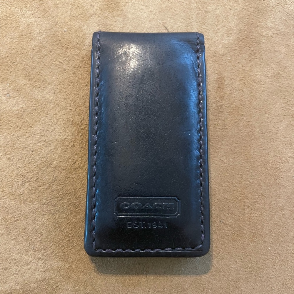 Coach Leather Magnet Money Clip